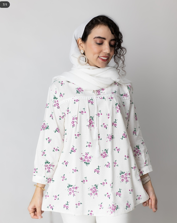 تونیک زنانه گلدار میخک کد 272