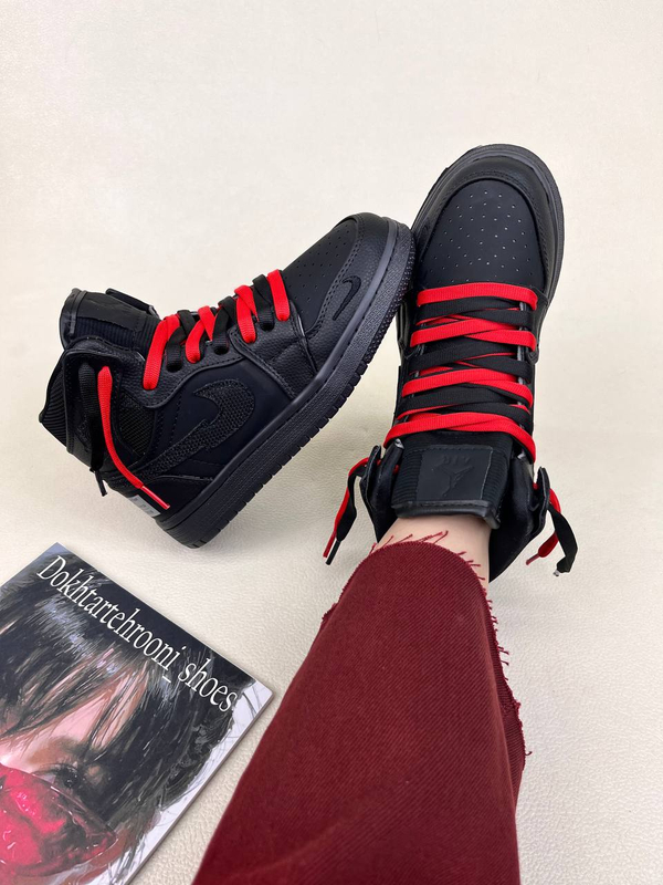 کتونی ساقدار زنانه نایکی جردن وان نیو بلک 1 NIKE AIR JORDAN کد 912 دختر طهرونی