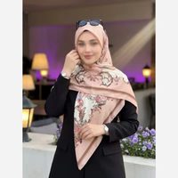 خرید روسری کرپ نخ صورتی قواره 140 لطیف و نرم 