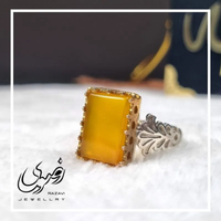 خرید انگشتر نقره زنانه طرح فریما با نگین شرف الشمس 