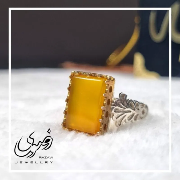 خرید انگشتر نقره زنانه طرح فریما با نگین شرف الشمس 
