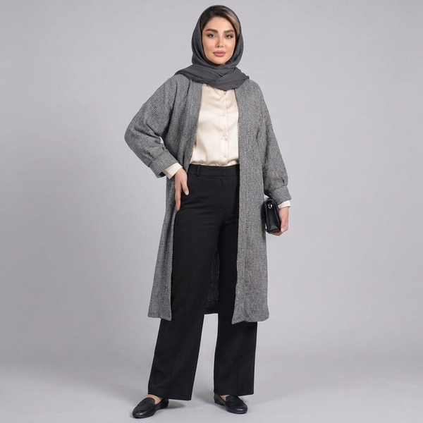 مانتو زنانه موهر بیسکویتی پاییزی کد 85