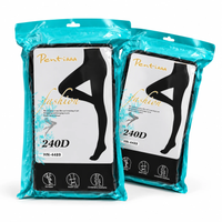 خرید جوراب شلواری تو کرکی زنانه پنتی مدل Fashion Natural - ضخامت 240D - رنگ مشکی 