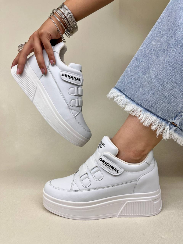 خرید کتونی زنانه لژ مخفی همتا 8 سانت فشیون بند کشی FASHION 