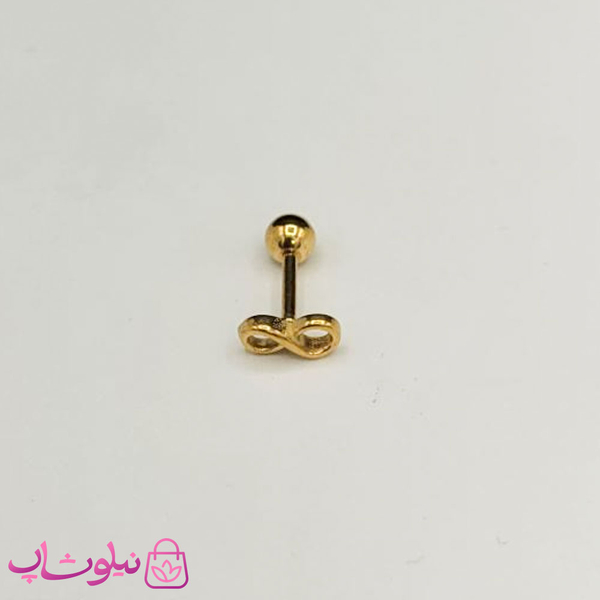 خرید  پیرسینگ گوش رنگ طلایی مدل بینهایت 