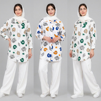 مانتو زنانه لینن طرح دار پازل کد 205