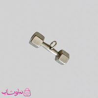 خرید  گردنبند دمبل ورزشی مدل نقره ای استیل (اندازه پلاک متوسط) 