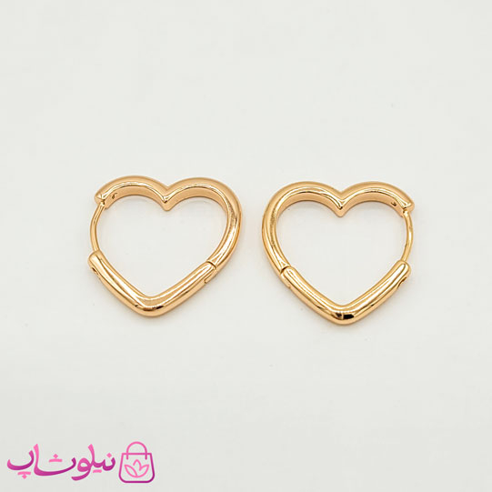 خرید گوشواره دخترانه ژوپینگ قلب توخالی طلایی رنگ