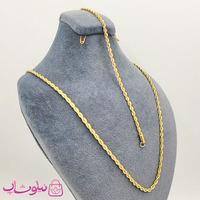 خرید ست زنجیر و دستبند زنانه طنابی طلایی عرض 3 میل