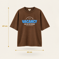 تیشرت زنانه لانگ باکسی طرح VACANCY جنس نخ پنبه سوپر فری سایز (۴۰ تا ۵۰)