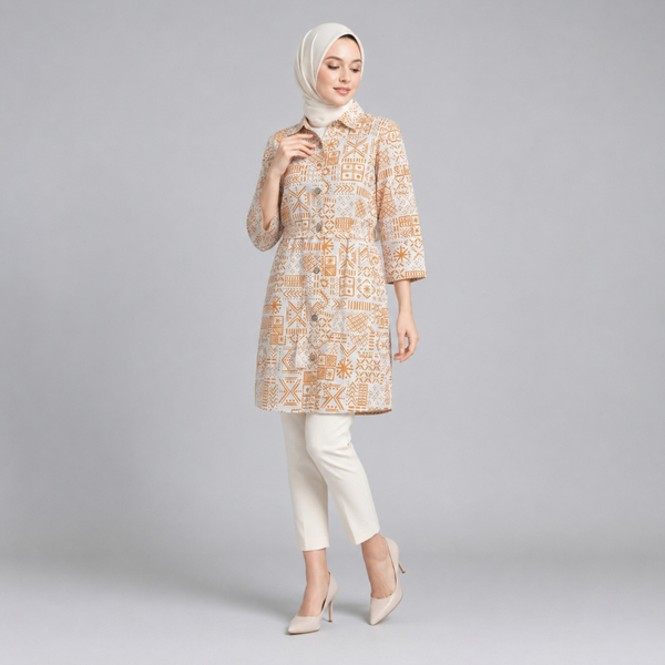 مانتو زنانه لینن گندم کد 83