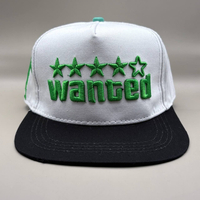 کلاه بک فیت سفید سبز مدل WANTED