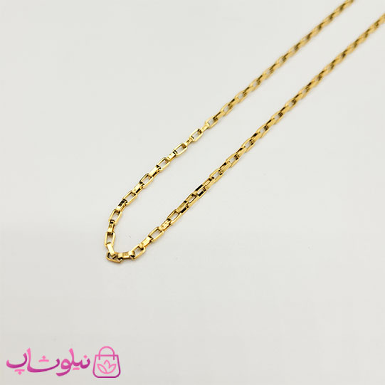 خرید زنجیر مردانه باکس (آجری) استیل طلایی 60 سانت 2 میل