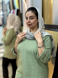 شال کنفی دور ریش طیف کرم و قهوه ای