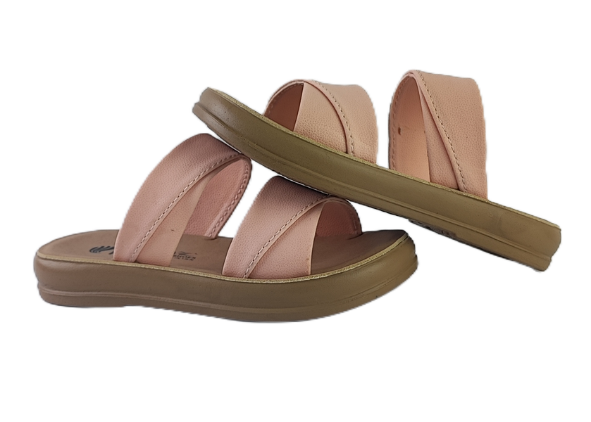 صندل دخترانه و بچگانه  برند پاپا مدل ساغر صورتی خاکی سبز کرمی کد 80
