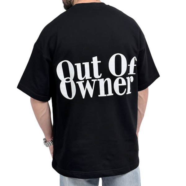 تیشرت مردانه مشکی طرح OUT OP OWNER