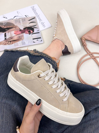 ونس زنانه لژدار زارا موکا ZARA Canvas Syle Trainers کد 1561 🤎 دختر طهرونی