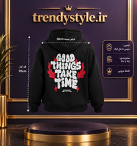 هودی پشت چاپ  زنانه طرح Good things دورس توکرکی کاملا مزونی