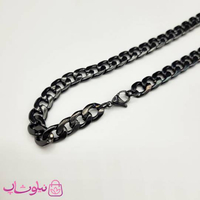 زنجیر مردانه کارتیه مشکی استیل 60 سانت عرض 1 سانت کد 5491