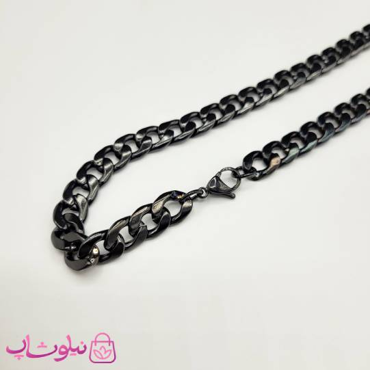 زنجیر مردانه کارتیه مشکی استیل 60 سانت عرض 1 سانت کد 5491