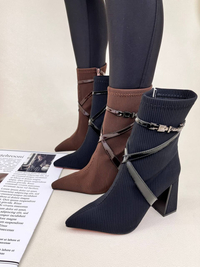 نیم بوت پاشنه دار زنانه کبریتی بغل رکابدار زارا ZARA کد : 1699 دختر طهرونی کد 681