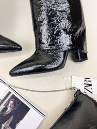 بوت زنانه پاشنه دار دامنی ژیوانشی براق GIVENCHY کد 1696 دختر طهرونی