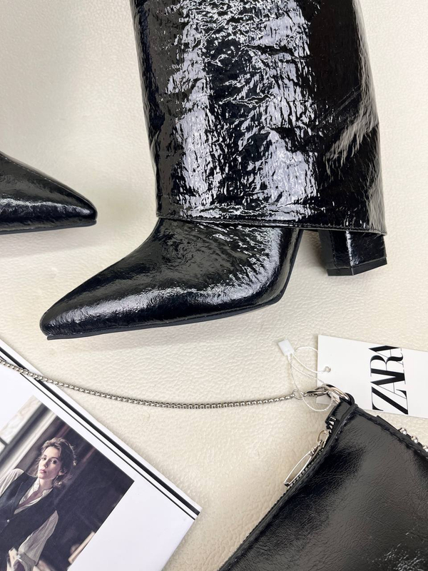 بوت زنانه پاشنه دار دامنی ژیوانشی براق GIVENCHY کد 1696 دختر طهرونی