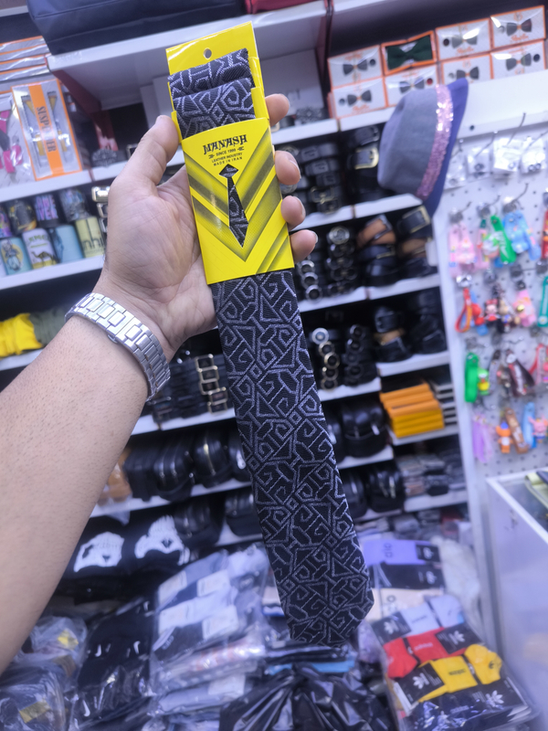 ست کراوات پوشت بوته جقه طوسی طراحی مینیمال شیک هندی کد ۲