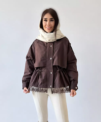 ترنچ کت بارونی آستردار زنانه ردا کد BA010