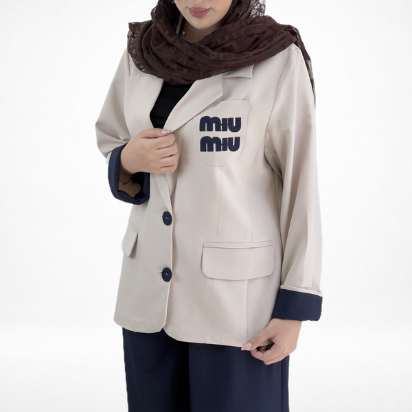 خرید  ست کت و شلوار شیری مدل miu miu 
