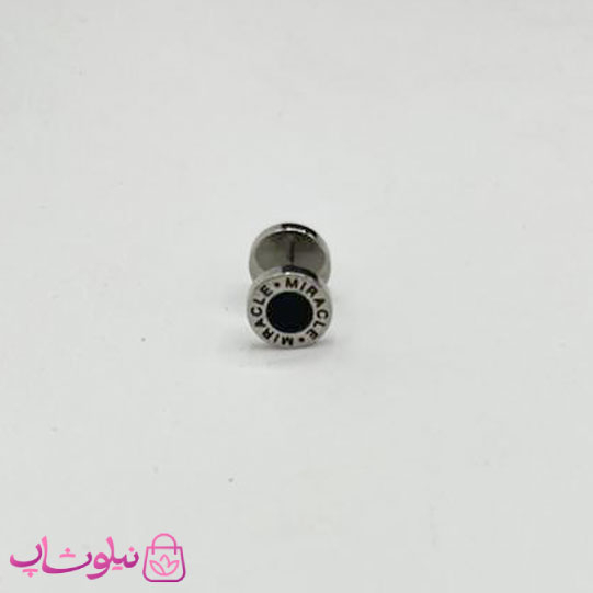 خرید پیرسینگ گوش طرح میراکل نقره ای مشکی