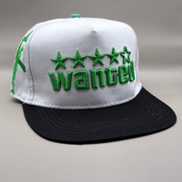 کلاه بک فیت سفید سبز مدل WANTED