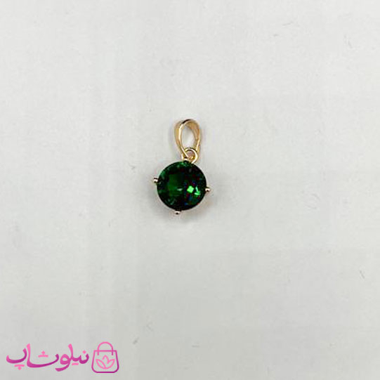 خرید  آویز گردنبند زنانه ژوپینگ طرح تک نگین یشم 9 میل 
