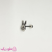 پیرسینگ گوش استیل مدل کانگورو نقره ای رنگ کد 100
