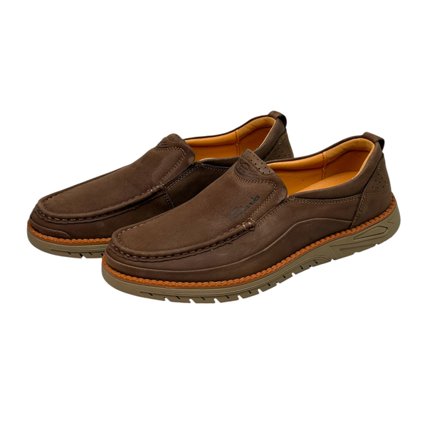 خرید کفش چرم مردانه قهوه ای CLARKS