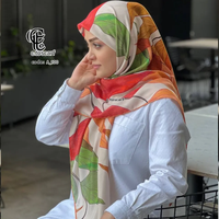 خرید روسری نخ کاستوم قواره بزرگ 140 در 140 طرح رونیا نارنجی 