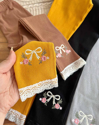 لگ گلدوزی دخترانه طرح پاپیون