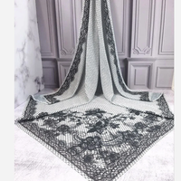 روسری نخی کاستوم طرح گیپور سایز 140 در 140