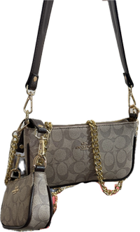 کیف دوقلو زنانه مدل تییونا TWINA شیک و جادار طرح Coach مشکی