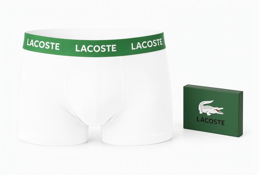 خرید شورت نیم پا مردانه لاگوست (Lacoste) سفید - سری اسپرت 