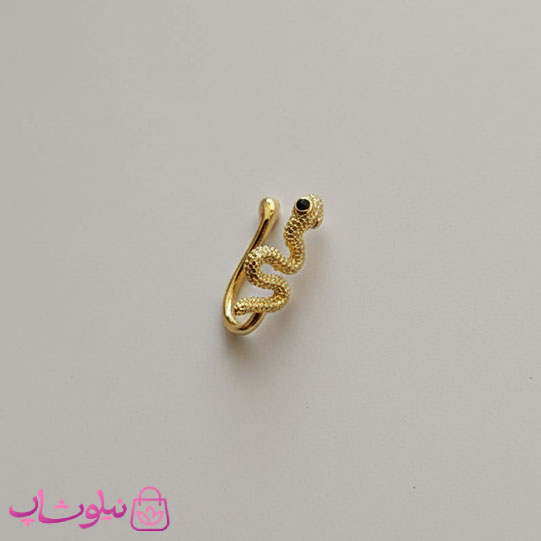 خرید پیرسینگ فیک بینی یا گوش طرح مار نگیندار طلایی