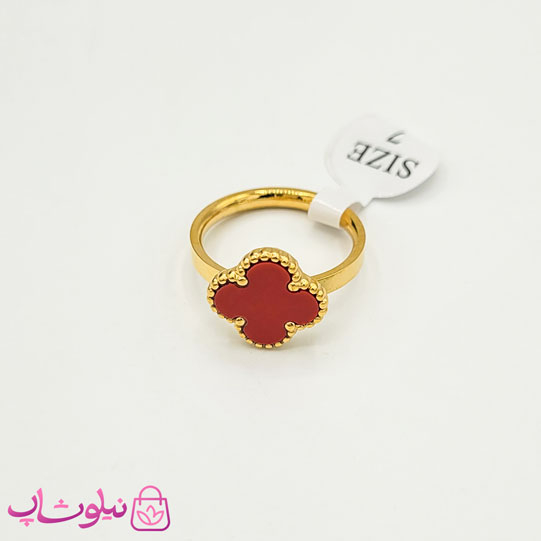 انگشتر دخترانه طرح ونکلیف قرمز کد 1291