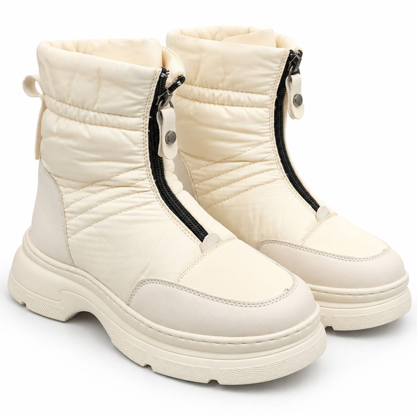 نیم بوت زنانه کاپشنی مدل آذر کرمی