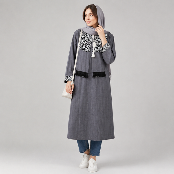مانتو زنانه کت و سارافون ترمه