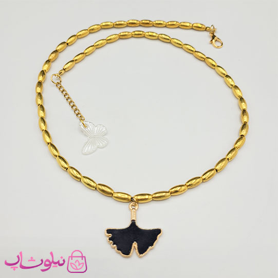 خرید گردنبند زنانه دستساز برند N&SH مدل فانتزی پروانه مشکی