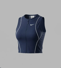 خرید  کراپ ورزشی زنانه مغزی دار Zip Up 