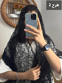 شال مزونی خامه دوزی مشکی