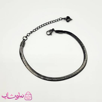 خرید  دستبند دخترانه هرینگبون مشکی استیل 4 میل 