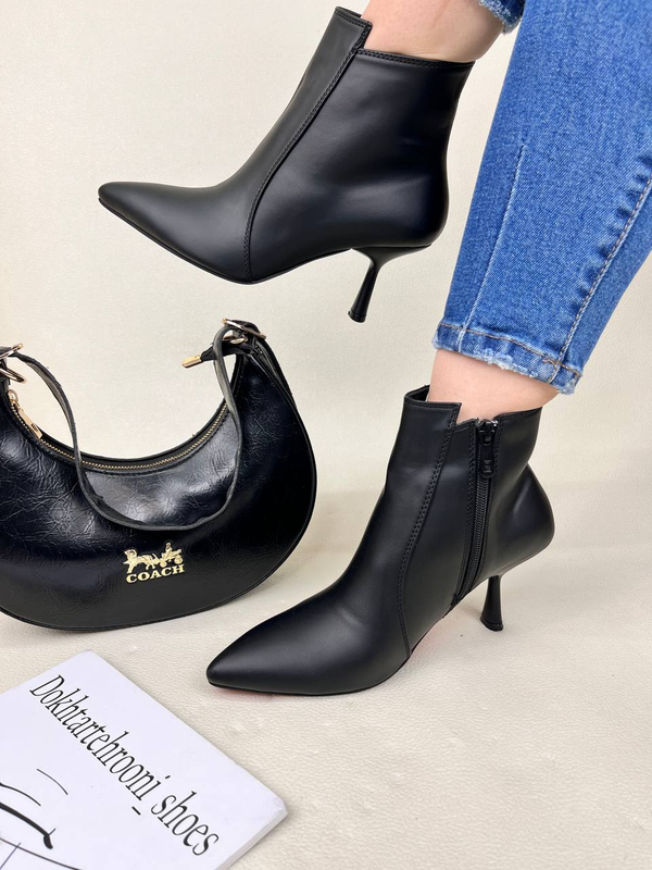 نیم بوت پاشنه دار زنانه کلاسیک زارا ZARA کد 1753 دختر طهرونی