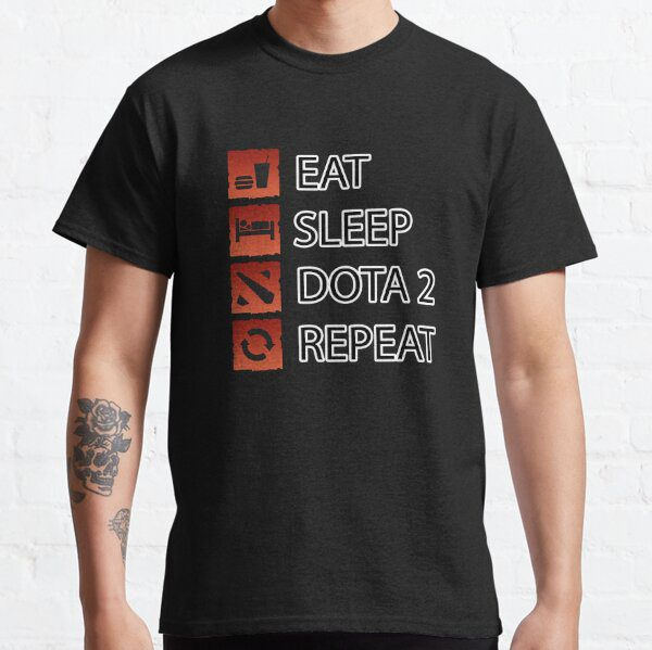 خرید تیشرت طرح Dota 2 Gamer Life - Eat Sleep Dota 2 Repeat دوتا دو 
